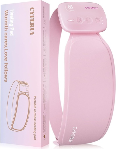 [BRSROCAKCIIWOHI4] Portable Heating Pad for Period Cramps, Menstrual Heating Pad with 5000mAh Magnetic Controller, 3 Heat Levels & 3 Massage Modes for Period Cramps Pain Relief, Christmas Gift for Women