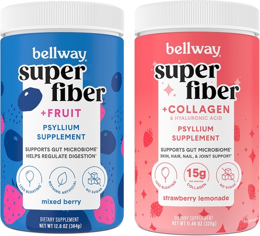 [BRSROAITAUORUHTJ] Bellway Super Fiber Powder + Fruit, Mix Berry Super Fiber Pulber + kollageen, maasika limonaad