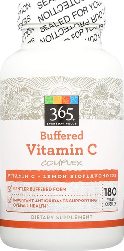 [BRSWG2T5OYMRM3D3] 365 by Whole Foods Market, Buffered Vitamin C with Bioflavonoids 500mg, 180 Count