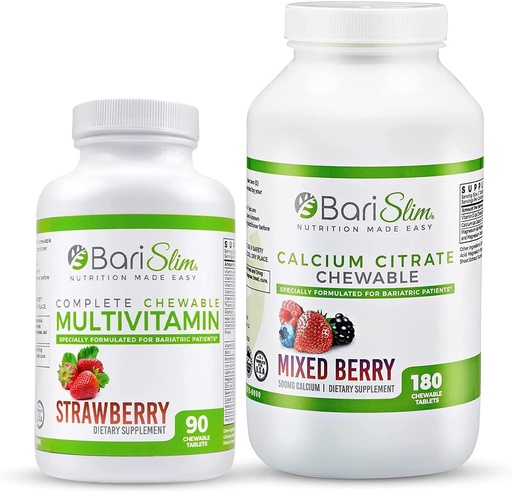 [BRSRMZ36CN4BUETA] BariSlim Bariatrikdis Citrate & Complete Multivitamin Chewable Tablet - Bariatrik Vitamin ve Supplement for Post Bariatrik Cerrahisi Aluding Gastrik Bypass ve Kolektif