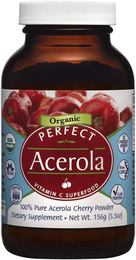[BRSW2GIDBMIGCH3D] Perfektní doplňky - Perfect Acerola Powder - 156 Grams - 100% Čistá Acerola Cherry - All- Natural Vitamin C Superfood - Podpora imunitního systému