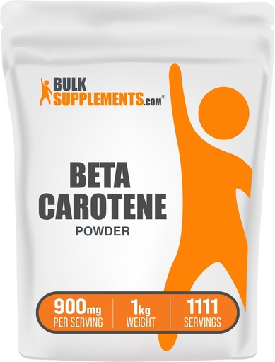 [BRSWKYQGA4DA23LM] BulkSupplements.com Beta Carotene Powder - Beta Carotene Supplement, Vitamin A Supplement for Immune and Vision Support - Gluten Free, 900mg per Serving, 1kg (2.2 lbs) (Pack of 1)
