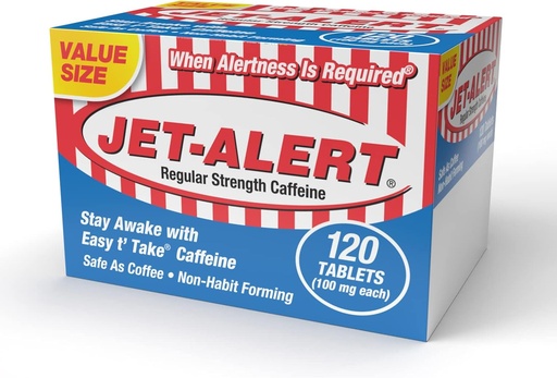 [BRSWIYYYCUFAGCTG] Jet-Alert 100 MG Cada Caffeine Tab 120 Cuenta