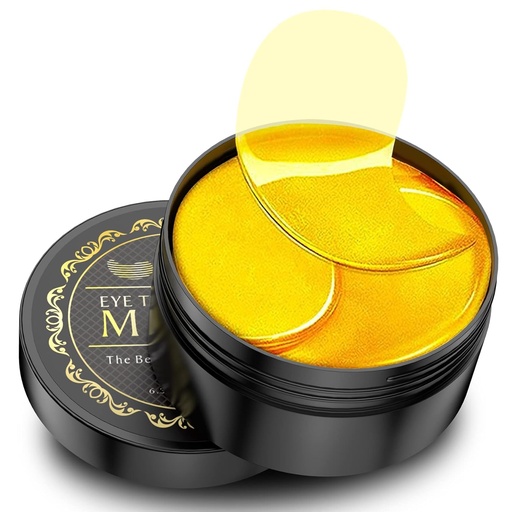 [BRSW2HARCB5G23D3] 24K Gold Under Eye Patches - 60 Pack for Puffy Eyes, Dark Circles, Bags & Wrinkles with Collagen & Hyaluronic Acid