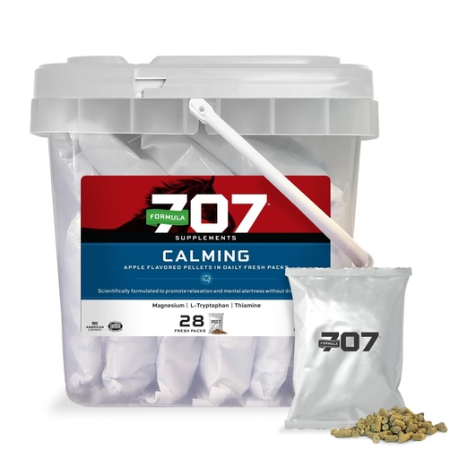 [BRSWECQCDMGQ4DTX] Formula 707 Calming Equine Supplement, Daily Fresh Packs – Enhanced Focus for Horses – L-Tryptophan, Thiamine & Magnesium