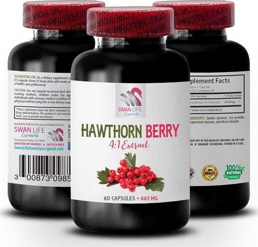 [BRSRAYAFCQOWA3L5] hawthorn berry capsules - HAWTHORN BERRIES EXTRACT - hawthorn extract supplement, hawthorn berry extract capsules, berry extract powder, wild berry energy, hawthorn energy pills 1 Bottle 60 Capsules