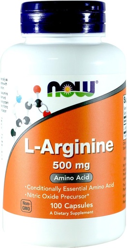 [BRSWIYYPOMNWEFLY] Now Foods Arginine 500mg, 100 Capsules (Pack of 2)