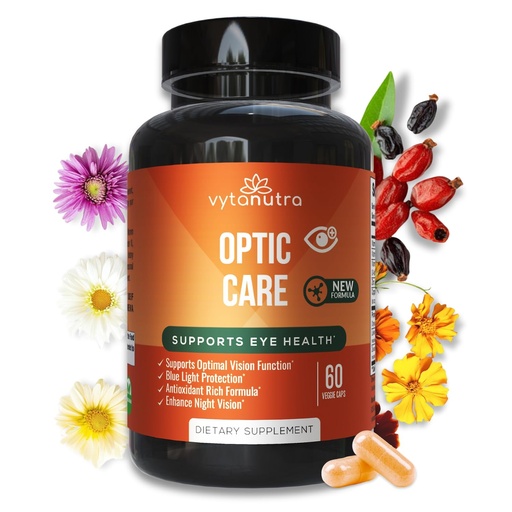 [BRSWYFQEAUPGCEYV] Optic Care Eye Vitamins – Lutein, Zeaxanthin, Vitamins A C E, Zinc, Copper – Antioxidant & Micronutrient Formula with Chrysanthemum & Goji Berry for Vision Support & Eye Strain Relief – 60 Capsules