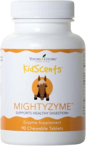 [BRSWIYT6BUCAEF3U] Young Living KidScents MightyZyme Chewable Tablets - 90 ct - Children's Digestive Enzyme Supplement - Natural Digestion Support for Kids - Kid-Friendly Products