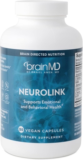 [BRSWGZA2AV4BO2DV] Dr. Amen BramMD NeuroLink - 180 Capsules - funció intel· ligents Optemal, Focus i concentració - Guten Free - 45 Servings