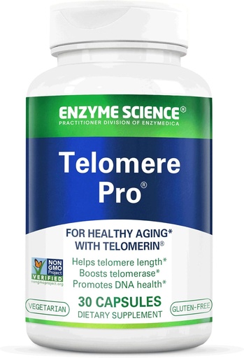 [BRSWKGA3OB7RCCTO] Enzyme Science Telomere Pro | Supporta la salute cellulare, la produzione di energia e l'invecchiamento sano | Formulato con vitamina D3, Rhodiola e Astragalus | Natural Telomerase Supplement, 30 Serve