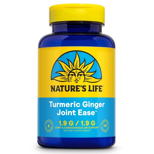 [BRSWIYTYCUPRU3LG] Nature's Life Turmeric Ginger Joint Ease | Non-GMO | 100 Gelatin Capsules