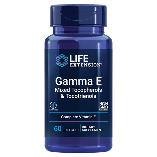 [BRSWIYQ7BMPWOG3A] Life Extension Gamma E Mixed Tocopherols & Tocotrienols – Complete Vitamin E Spectrum, Antioxidant Protection – Non-GMO, Gluten-Free – 60 Softgels