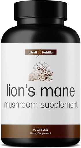 [BRSROBIDCAAQ42TZ] Ultra6 Nutrition Organic Lions Mane Capsules - Lions Mane Supplement with Reishi, and Cordyceps - Immune Health & Cognitive Supplement for Adults (90 Veggie Capsules)