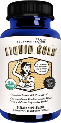 [BRSWYZQOCENG2E3P] Legendairy Milk Liquid Gold Lactation Support ← Lactation Supplement with Organic Goats Rue, Milk Thistle, Shatavari, Fennel, Alfalfa &amp; Anise peru Breastfeeding Supplements, 60 Count