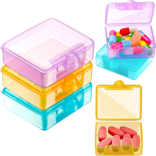 [BRSW2BA5OAHB4AIZ] 6 Packs Kapesní malý Pill Pouzdro Jednodenní malé Pill Kontejner Travel Medicine Holder Roztomilý Přenosný Osobní Medicine Dipensers Organizátory pro Purse pilulky Vitamin doplňky (Orange / Purple / Green)