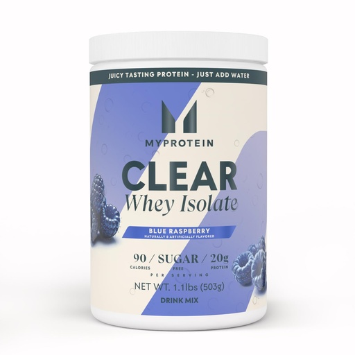[BRSRA2QCOYFRSD3F] Myprotein Clear Whey Isolate Protein Powder, 20 Servings (1.1lbs) Blue Raspberry, 20g Protein per Serving, Naturally Flavored Drink Mix, Daily Protein Intake for Superior Performance