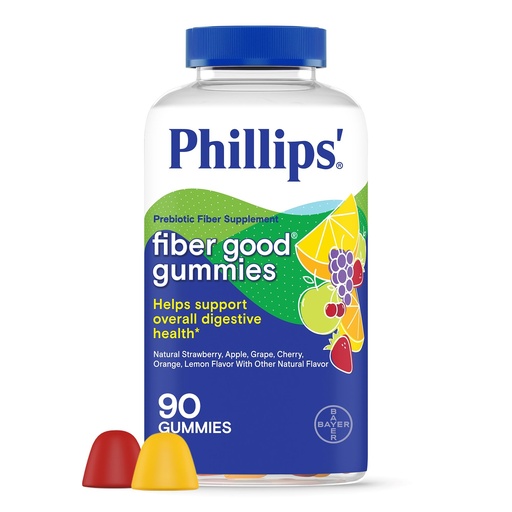 [BRSWKH34AQMAIFLJ] Phillips’ Fiber Good Gummies, Supplement with Inulin for Adults and Children, Fruit Flavored Daily Gummies, 4g of Prebiotic Fiber Per Serving , 90 Count