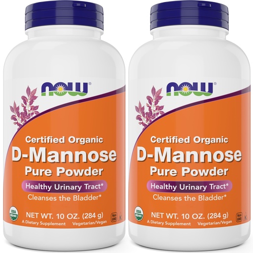 [BRSRMBQ3CQIWO3AY] NOW Foods Pure, Organic D-Mannose 10 oz Powder (Pack of 2) - Bladder Cleanse and Urinary Tract Health Supplement - Non-GMO - Vegan Friendly - 2000mg / 2 Grams per Serving