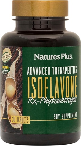 [BRSWIGT4OQIW2HI3] Natures Plus Advanced Therapeutics Isoflavone Rx Phytoestrogen - 125 мг, 30 вегетарианских таблеток - Соевая добавка - Содействует общему благополучию - Не ГМО, Без глютена - 30 сервий