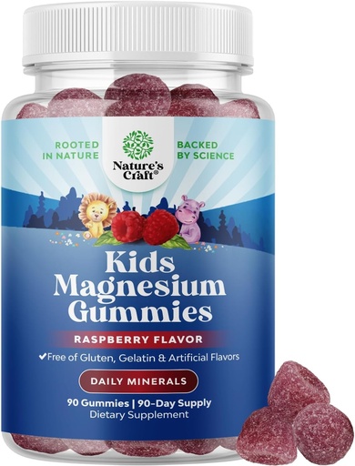 [BRSRMZA6B56AE2TD] Çocuklar Magnezyum Gummies - Calm Relaxing Mg Citrate Supplement with Raspberry Flavor - Calm Magnezyum Supplement for Nerve Health Muscles & Health Heart Support - Mag Citrate Gummies - 90 Count Pack