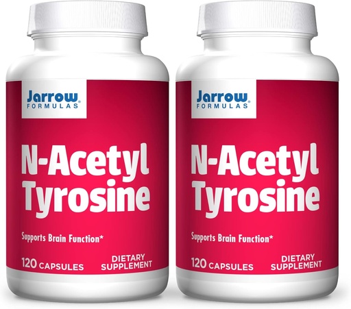 [BRSWIYAFBICBUDDU] Jarrow Formulas N-Acetyl Tyrosine 350 mg - 120 Capsules, Pack of 2 - Supports Brain Function - Contains Vitamin B6 for Amino Acid Metabolism - 240 Total Servings