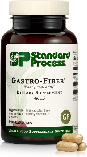 [BRSWIZ3RCMARWCL4] Standard Process Gastro-Fiber - Dietary Supplement for Digestive Health - Supports Gut Health - Gluten-Free & Non-Soy - 150 Capsules (50 Servings)