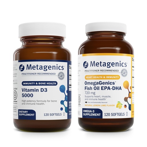 [BRSRA2YKABYBGFDJ] Metagenics Bundle - D3 5000 & EPA-DHA 720-120 Softgels of D3 5000 for Immune Support, Bone & Heart Health* - 120 Softgels of EPA-DHA 720 for Heart, Musculoskeletal & Immune System Health*