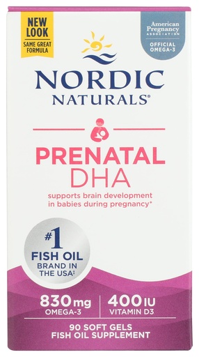 [BRSWIYQHOQHGOCI3] Nordic Naturals Prenatal DHA, Unflavored - 830 mg Omega-3 + 400 IU Vitamin D3 - 90 Soft Gels - Supports Brain Development in Babies During Pregnancy & Lactation - Non-GMO - 45 Servings