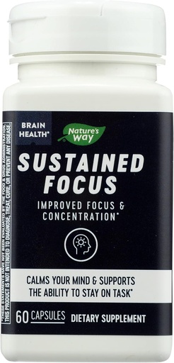 [BRSWYBLRCJ5AKCQ3] Nature's Way Sustained Focus, Geliştirilmiş Focus ve Concentration*, 60 Capsules