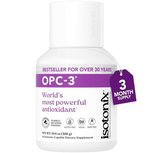 [BRSWKFIRCYMRAHAV] Isotonix OPC-3 Antioxidant Supplement - Pycnogenol, Grape Seed Extracts, Bilberry, Red Wine & Pine Bark Extracts - for Heart & Circulatory Support - Isotonic, Vegan, Gluten Free - 90 Servings