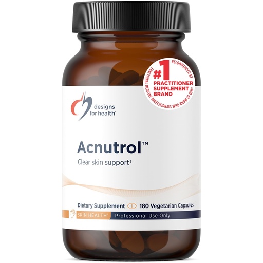 [BRSWI2QMC4IQAHQ3] Designs for Health Acnutrol Clear Skin Support Pills - Pantothenic Acid + 50000 IU Vitamin A, Vitamins D + E, Carnitine + Minerals - Non-GMO + Soy Free Oral Supplement (180 Capsules)