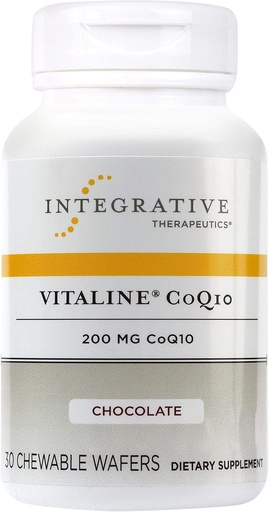 [BRSWIYILBMNA4E3O] Integratiivinen Therapeutics Vitaline CoQ10 200 mg - Aivojen terveyden tuki täydentää aikuisille* - Tukee Heart Health* - Dairy-free - suklaa maku, 30 purutablettia (30 tarjoilua)