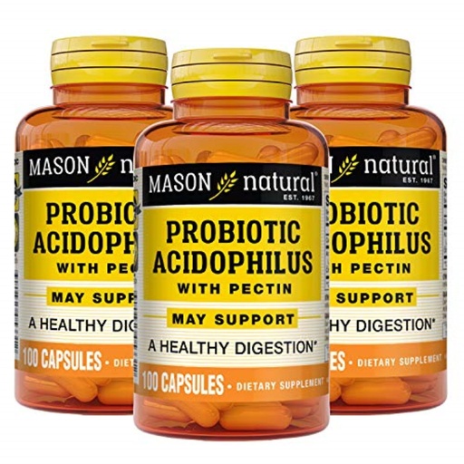 [BRSWIYA7CMGGY2I5] MASON NATURAL Probiotic Acidophilus, 150 Day Supply, Supports Regularity and Normal Digestion with Pectin & Calcium, 100 Capsules (Pack of 3)