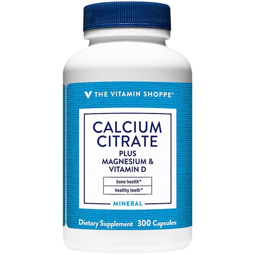[BRSWIZIIBAGAG2TC] Calcium Citrate+Magnesium&Vitamin D,Multi-Mineral Bone Health Supplement,Vitamin D Aids Absorption, Calcium 999mg, Magnesium 567mg, Vitamin D 612IU per Daily dose (300 Capsules) by The Vitamin Shoppe