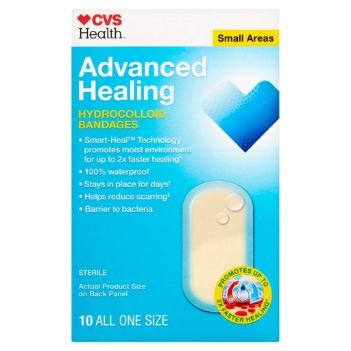 [BRSWGH34CMMQY3IY] CVS Health Advanced Healing Hydrocolloid Bandages (Small Areas)