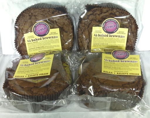 [BRSWGEL3AAIBMALJ] 1/2 Baked Brownzzz - Relax and Relieve Stress - Qty. of 4 in Box - Dietary Supplement with Chamomile, Lavender, Valerian, St. John's Wort and More (4)