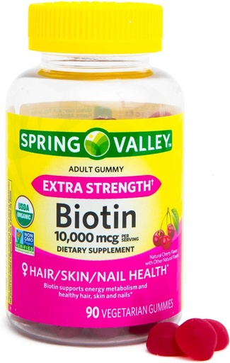 [BRSRMFALCEJROCTX] Antony Spring Valley Biotin 10,000mcg Vegetarian 90 Gummy