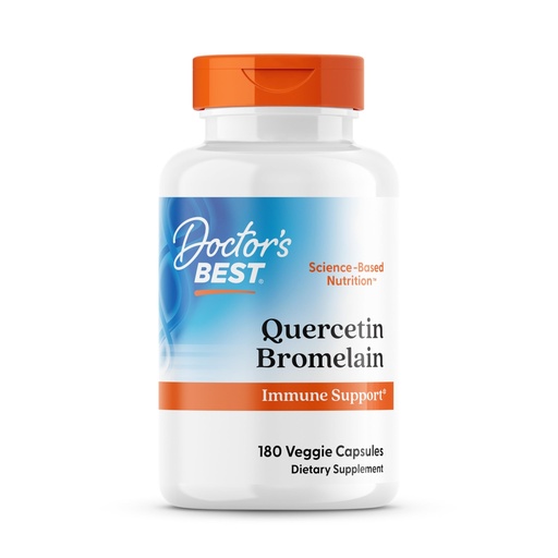 [BRSWIYQHCEIAACLA] Doctor's Best Quercetin Bromelain, Immunity Support Capsule, Heart, Joint & Healthy Respiratory System, Non-GMO, Vegan, Gluten Free, Soy Free,180 VC