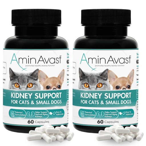 [BRSRMHQTB4IGCDTH] AminAvast Cat & Small Dog Kidney Support 300 mg Supplement, 60 Count 2-Pack