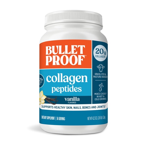 [BRSWYAQEAQFWE2QY] Bulletproof Vanilla Collagen Protein Powder with MCT Oil, 19g Protein, 42.3 Oz, Value Size, Collagen Peptides and Amino Acids for Healthy Skin, Bones and Joints
