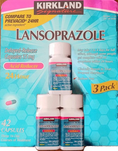 [BRSWIFYRCMIWE23O] Kirkland Signature Lansoprazole 15 mg. Acid Reducer, 42 Capsules