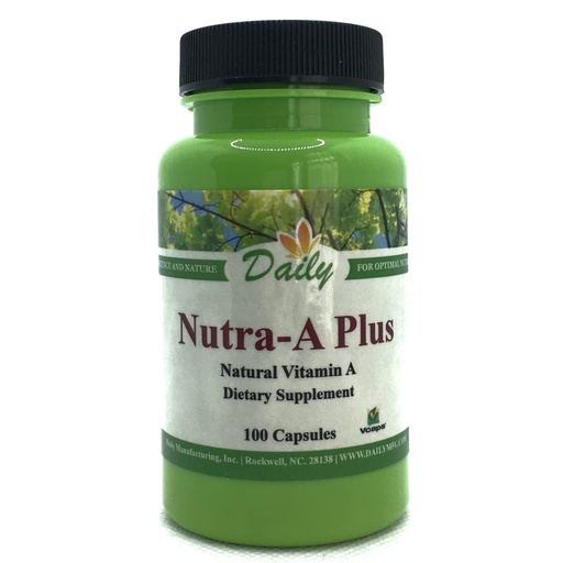 [BRSWGZQKAQFRQF3V] Daily Manufacturing Nutra-A Plus™ (Vitamin A-Palmitate & Beta-Carotene) 100 Vegetarian Capsules