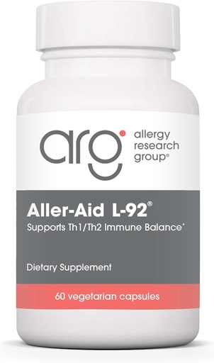 [BRSWGZQZOB6RY3D2] Allergiás Kutatócsoport Allergia- Aid L92 kiegészítés - Lactobacillus Acidophilus, Indiai Frankense, Boswellic Acid, Vegetáriánus kapszula - 60 gróf
