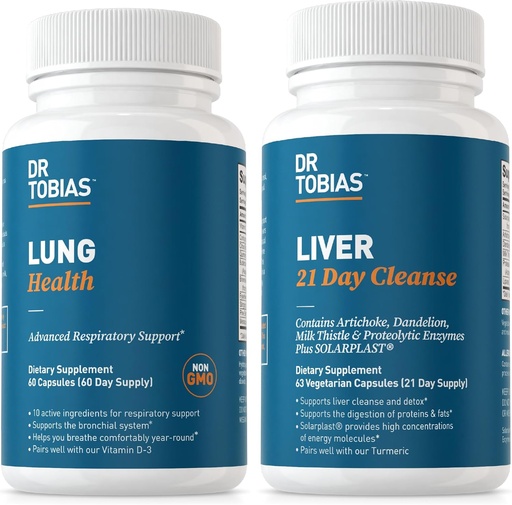 [BRSRAYAFBEFRYDYZ] Dr. Tobias Lung Health " Liver 21 Day Cleanse for Lung and Liver Cleanse " Detox with Vitamin C, Butterbur, Quercetin, Solarplast, Artichoke, Milk Thistle