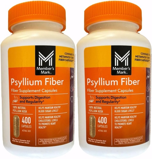 [BRSWGHDYCUORS2T5] Mark Fiber Capsules 2Pack (400 Conde) Psyllium Husk es el suplemento de fibra recomendado por el médico #1.