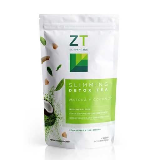 [BRSWYYAECMORYHQV] Dr. Zisman ZT Slimming - Matcha-Coconut Herbal Tea Blend with Senna Leaf- Antioxidant Effects - 28 Day Wellness Blend (28 Tea Bags)