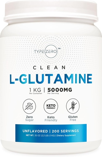 [BRSW2YYDBMOR4CL4] Type Zero L Glutamine Powder KG, 5000mg Serving Size - 6-Month Supply, L-Glutamine Supplement for Gut Health, Gastrointestinal Lining Support & Recovery for Women/Men - Vegan, Gluten Free, No Fillers