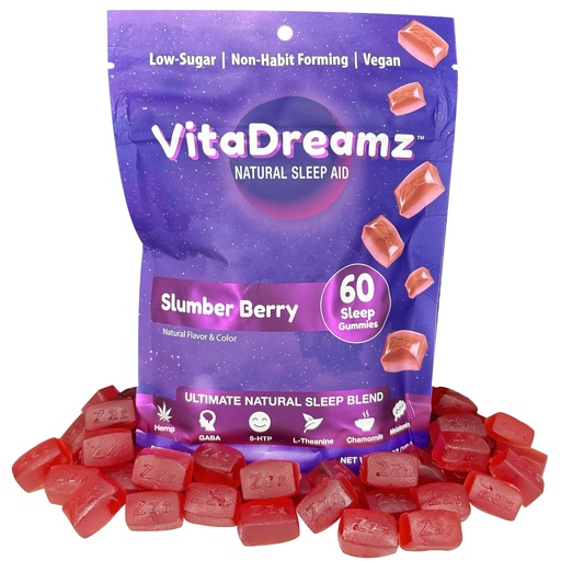 [BRSROBAECQHROYDJ] Premium Melatonin Sleep Gummies | Advanced Nighttime Blend with GABA, L-Theanine & Chamomile | Slumber Berry Vegan Gummies for Calm Relaxation & Restful Sleep | 60 Count