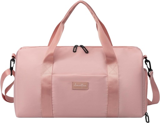 [BRSROYIEDN5RSCLK] Gym Bag for Women with Shoe Compartment and Wet Pocket | Durable Lightweight Gym Duffle Bag with Motivational Quote and Graphic Designs | Great for Exercise and Overnights | Rose